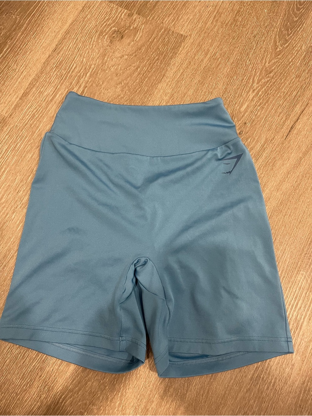 Gymshark High-Waist Dusty Blue Athletic Shorts with Butt Scrunch